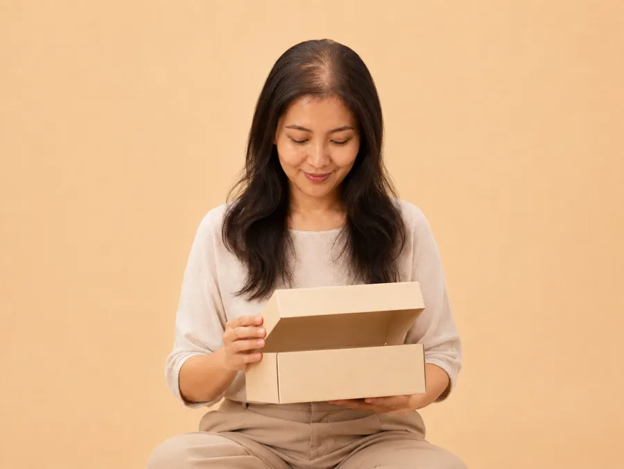 Opening a plain package containing prescription medicine