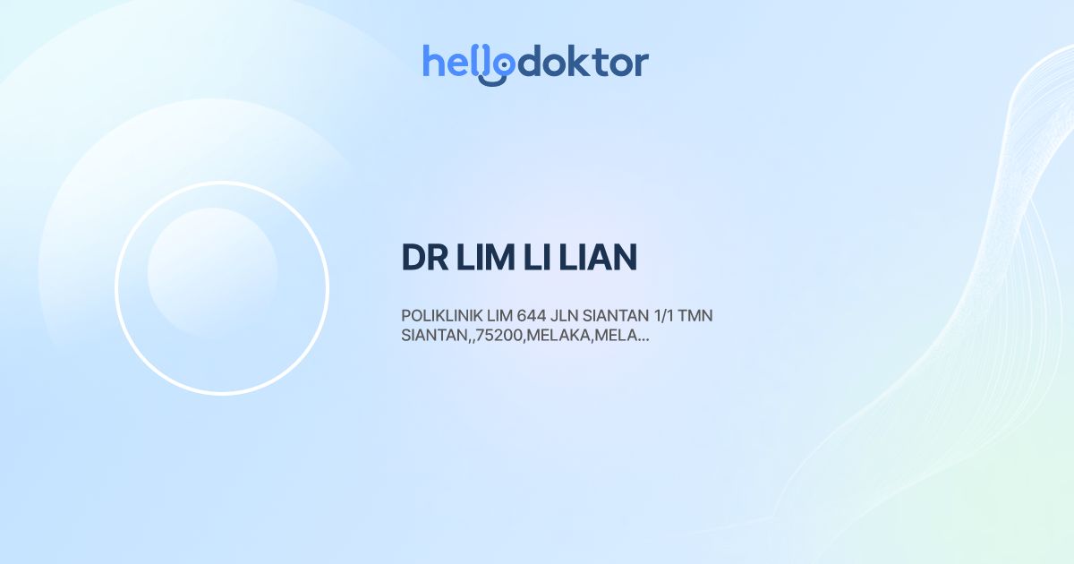 DR LIM LI LIAN