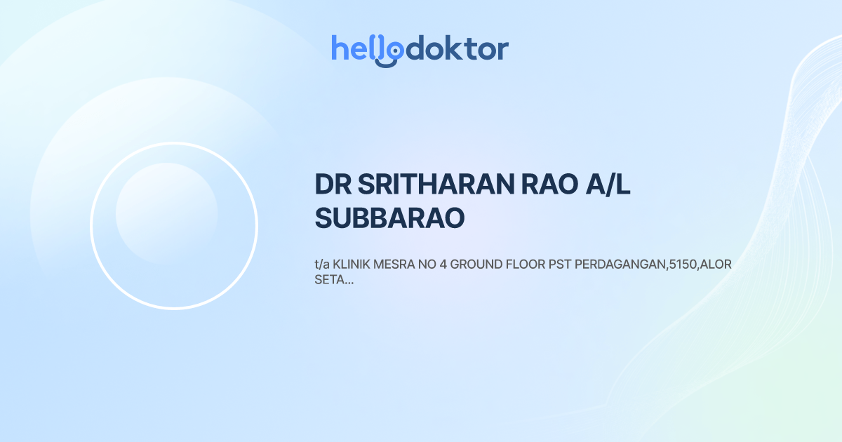 DR SRITHARAN RAO A/L SUBBARAO